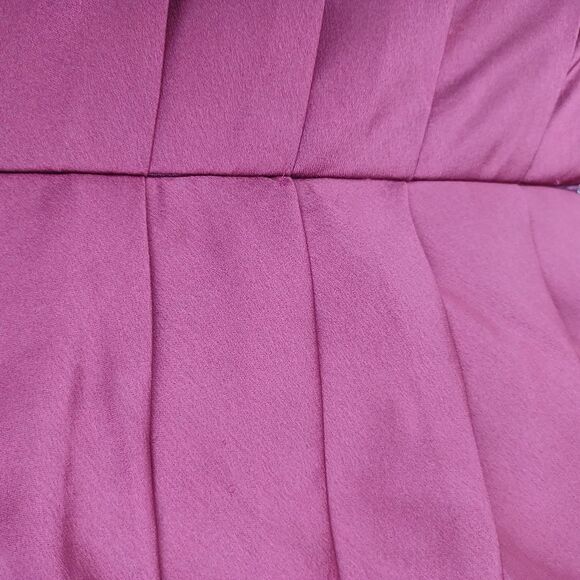 La Femme Women Strapless Slit Satin Ballgown Size 14 Prom Pockets Color Wine - Picture 9 of 12